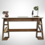 Hanah Home Lungo Escritorio de Estudio Roble Oscuro y Blanco